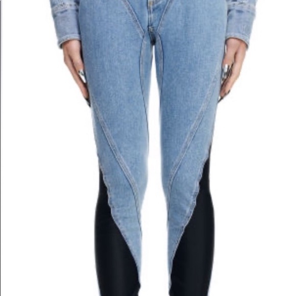 Mugler x H&M Spiral Panel Denim Jeans Size US 12 / EUR 44 - Picture 3 of 6
